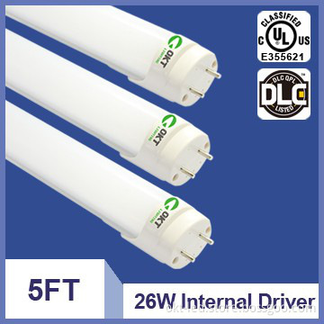 2014 Best price ul dlc approved t8 led lighting tube 1500mm 5ft